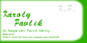 karoly pavlik business card